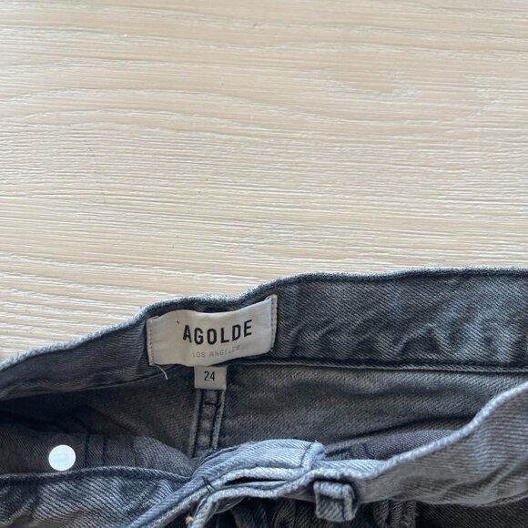 Agolde Riley High-Rise Straight Cropped Jeans in Grey - Picture 5 of 7